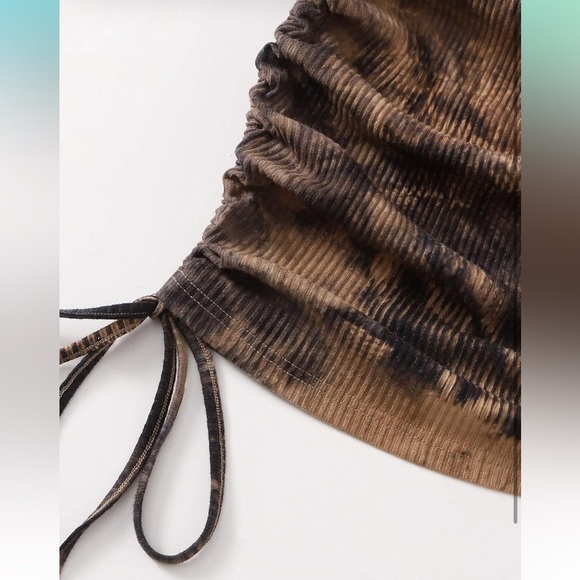 Ruched Bodycon Mini Ribbed Knit Sleeveless Drawstring Short Tank Dresses
8055 - Picture 5 of 6